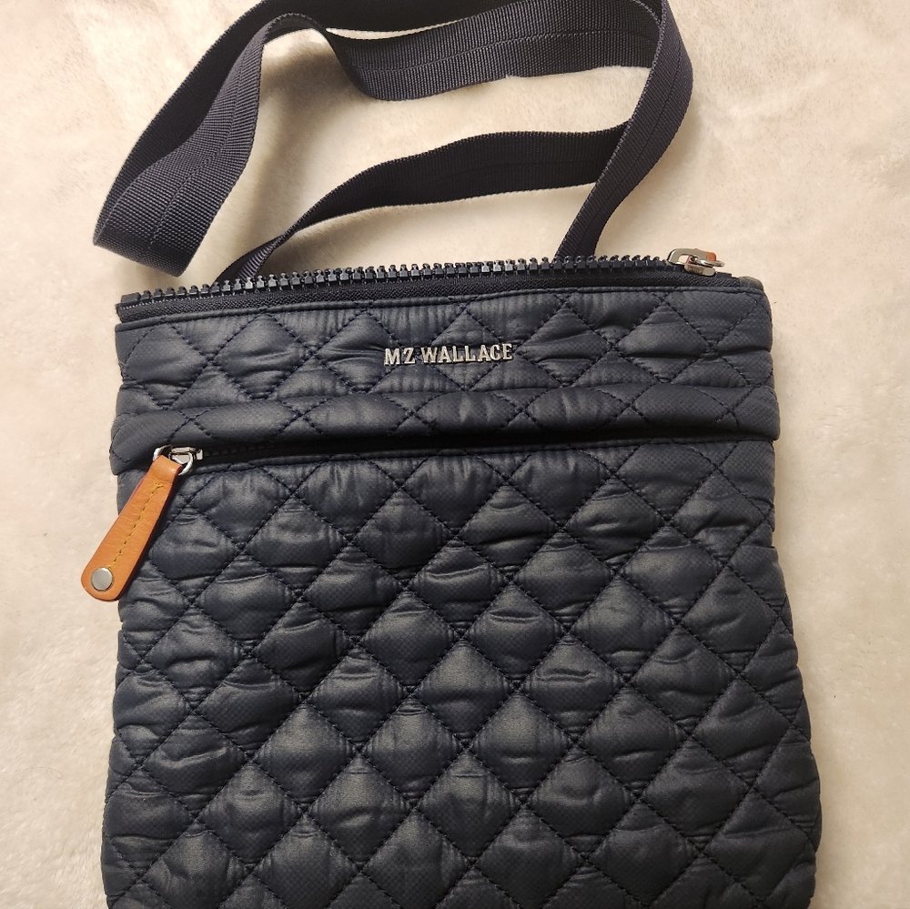 MZ Wallace Midnight Blue Quilted Crossbody Bag